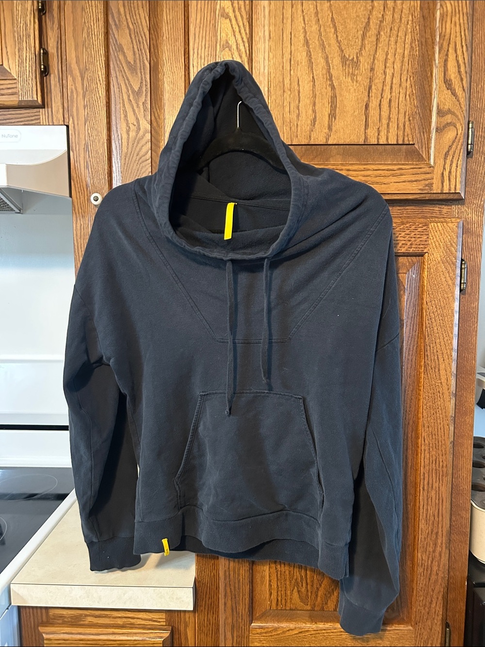 Lole Black Crewneck Hoodie with Yellow Accent
